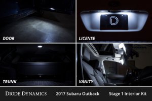 Subaru Outback LED Interior Kit - Diode Dynamics - Stage 2 - Cool White - `15-`19 Subaru Outback LED Interior Kit - Diode Dynamics - Stage 2 - Cool White - `15-`19